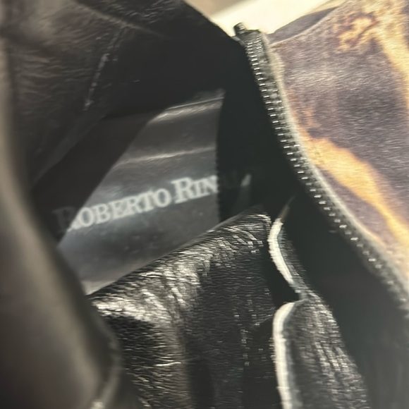 Roberto Ronaldi Leather Camo Print Lace Up combat military style boots Size 6.5 - Picture 3 of 16